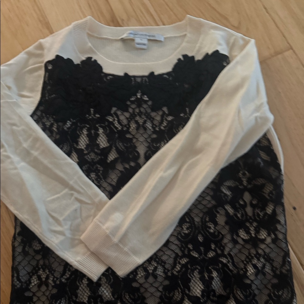 Diane von Furstenberg (DVF) Black Lace Sweater